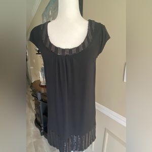 Black glitter long length top